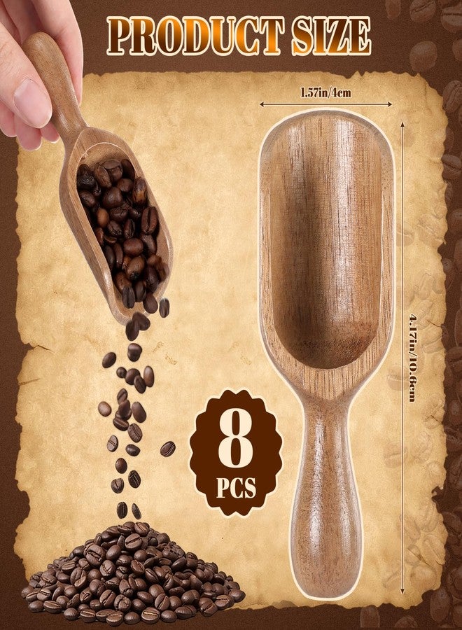 Sieral 8 Pcs Wooden Scoops for Canisters Acacia Wooden Scoop for Jars Mini Measuring Spoons for Ground Beans or Tea, Kitchen Scooping for Powder Bath Salt Laundry Detergent Shove Multipurpose - Image 2