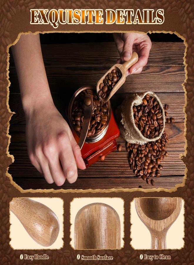 Sieral 8 Pcs Wooden Scoops for Canisters Acacia Wooden Scoop for Jars Mini Measuring Spoons for Ground Beans or Tea, Kitchen Scooping for Powder Bath Salt Laundry Detergent Shove Multipurpose - Image 3