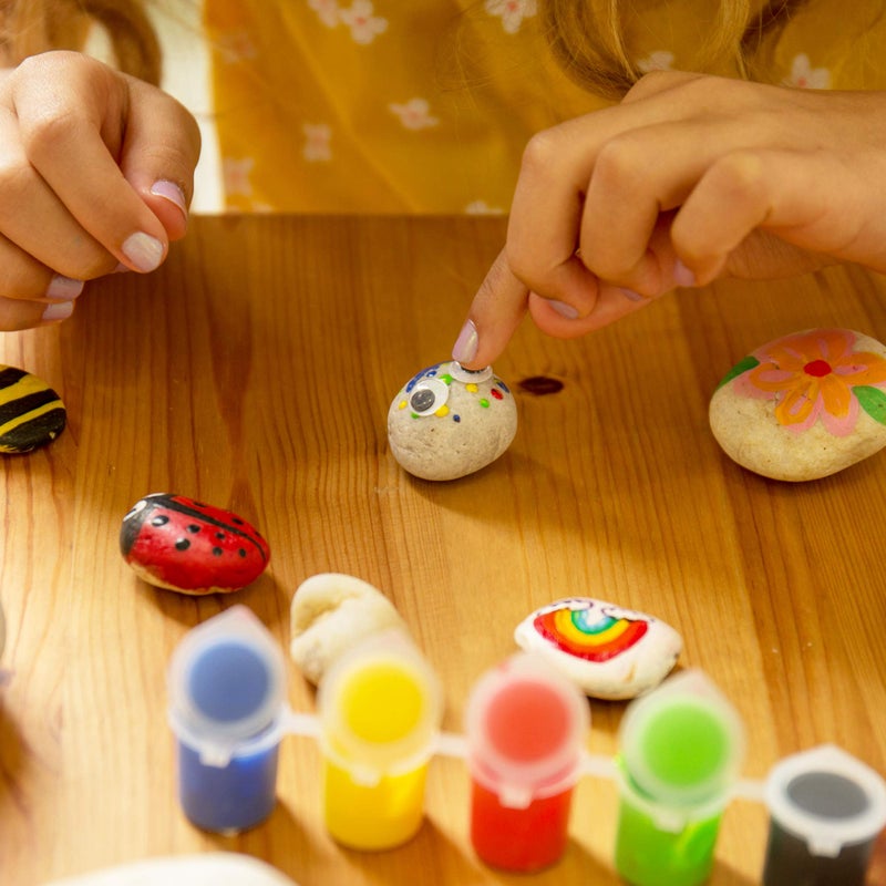 Creative Roots Paint Your Own Rock Pets by Horizon Group USA, 6 Colors, Paint Brush, Wiggly Eyes and Glue Included, Multicolor - Image 3