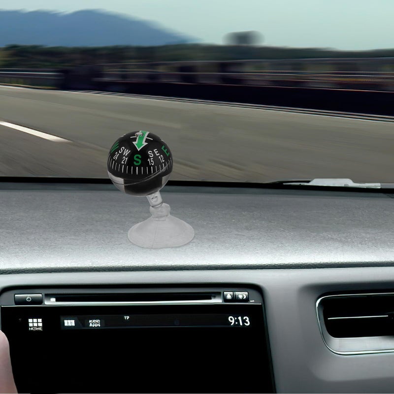 Black Plastic Suction Cup Car Dashboard Compass Mini Vehicle Direction Guide Auto Accessory - Image 5