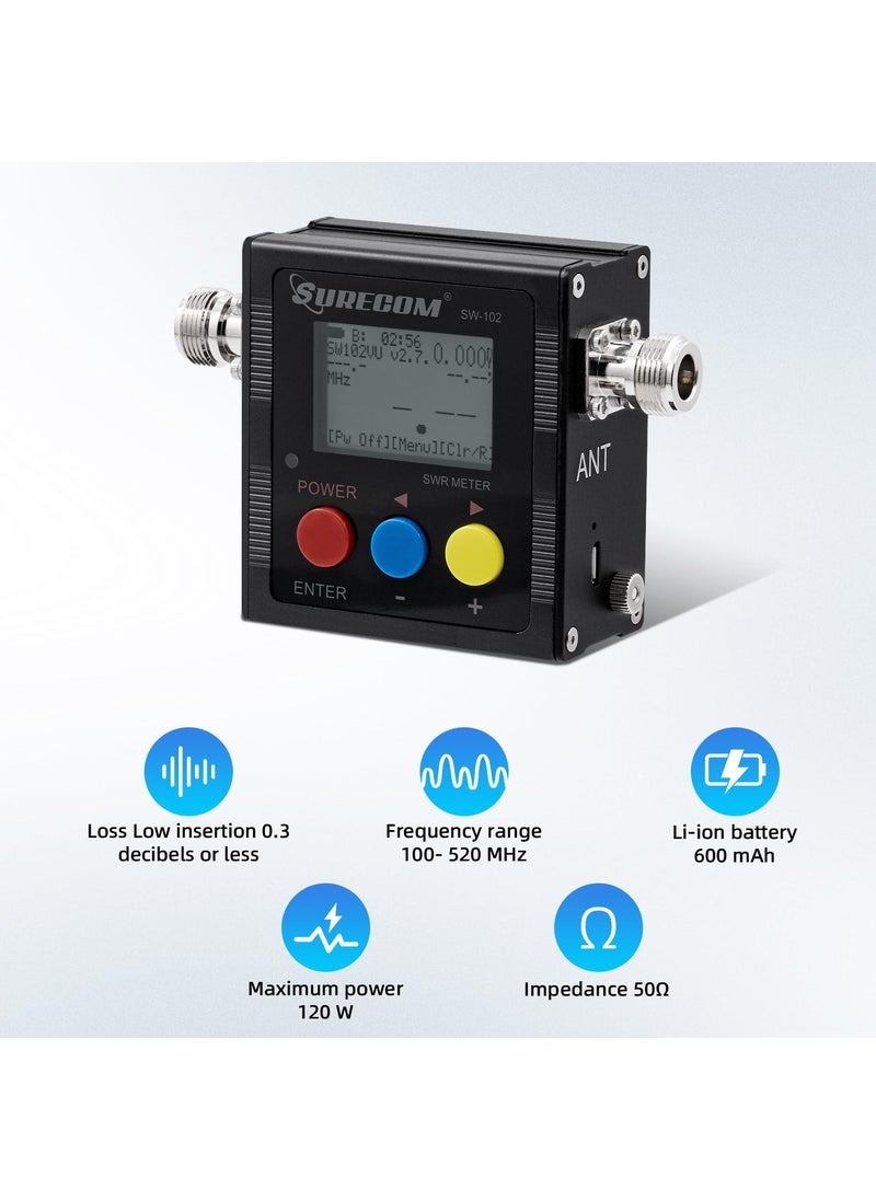 Mcbazel Mcbazel Surecom SW-102 Digital VHF/UHF 125-525Mhz Antenna Power & SWR Meter  - Image 2
