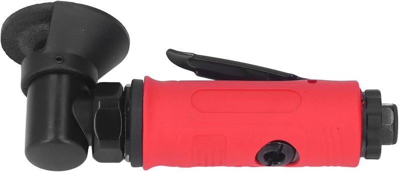 Air Powered Tool for Rust Removal and Metal Grinding - 2 Inch Pneumatic Angle Grinder - Industrial Grade 90 Degree Right Angle Rotary Tool with Zinc Alloy Housing and Red Handle - Image 4