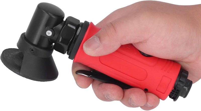 Air Powered Tool for Rust Removal and Metal Grinding - 2 Inch Pneumatic Angle Grinder - Industrial Grade 90 Degree Right Angle Rotary Tool with Zinc Alloy Housing and Red Handle - Image 3