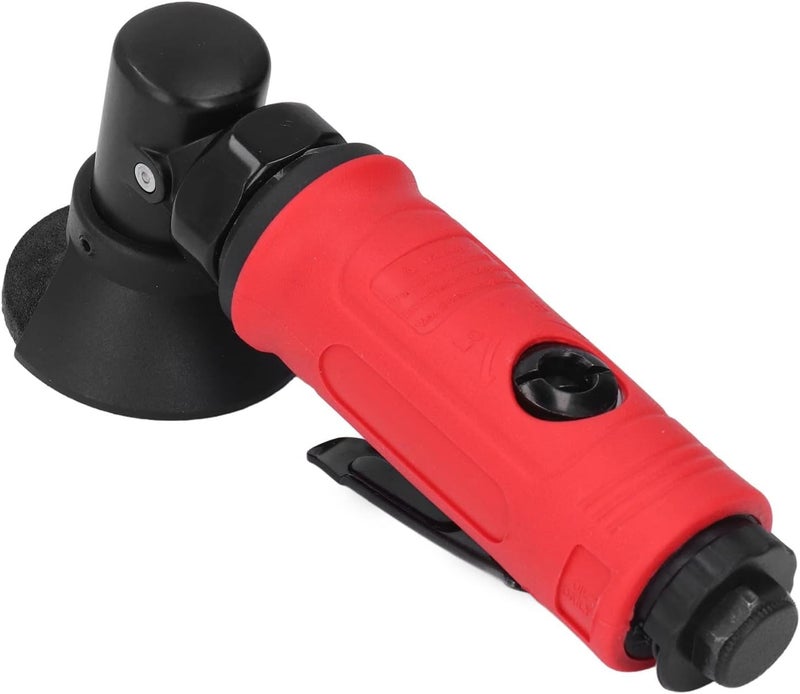 Air Powered Tool for Rust Removal and Metal Grinding - 2 Inch Pneumatic Angle Grinder - Industrial Grade 90 Degree Right Angle Rotary Tool with Zinc Alloy Housing and Red Handle - Image 2