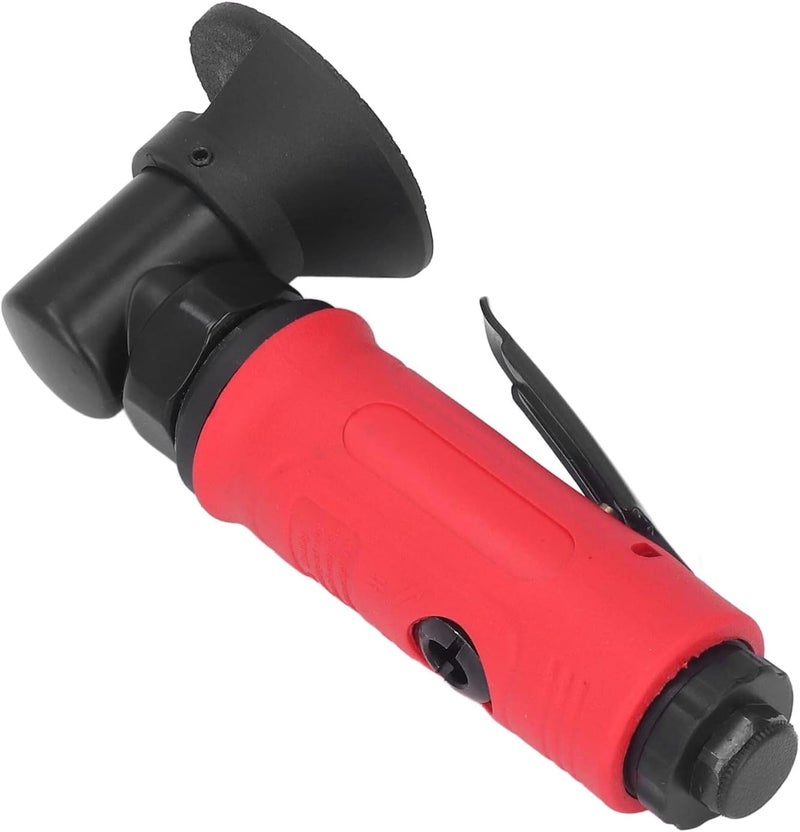 Air Powered Tool for Rust Removal and Metal Grinding - 2 Inch Pneumatic Angle Grinder - Industrial Grade 90 Degree Right Angle Rotary Tool with Zinc Alloy Housing and Red Handle - Image 5