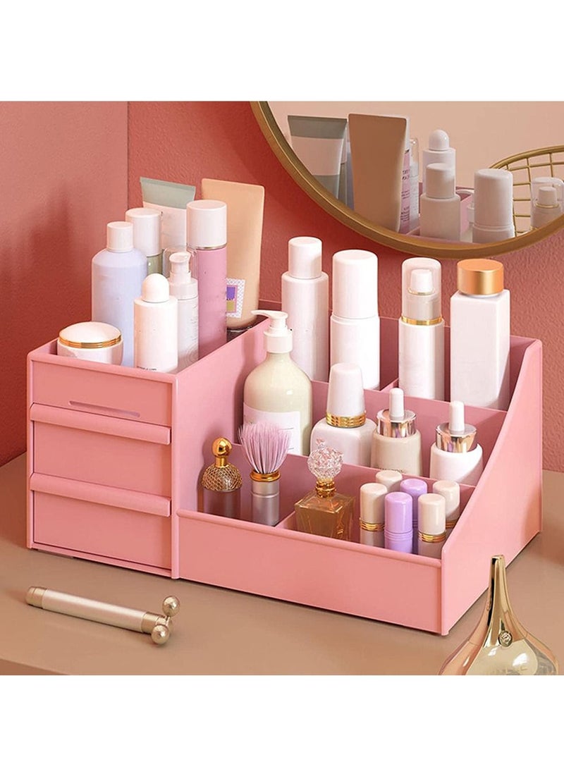 هومار كيت منظم مستحضرات التجميل مكتب ماكياج مع أدراج وردي 28x13x18cm - Image 2