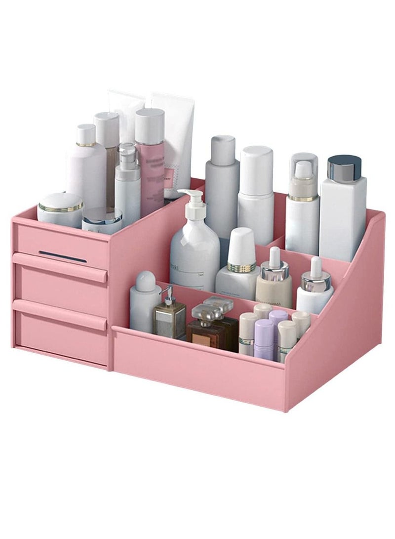 هومار كيت منظم مستحضرات التجميل مكتب ماكياج مع أدراج وردي 28x13x18cm - Image 1