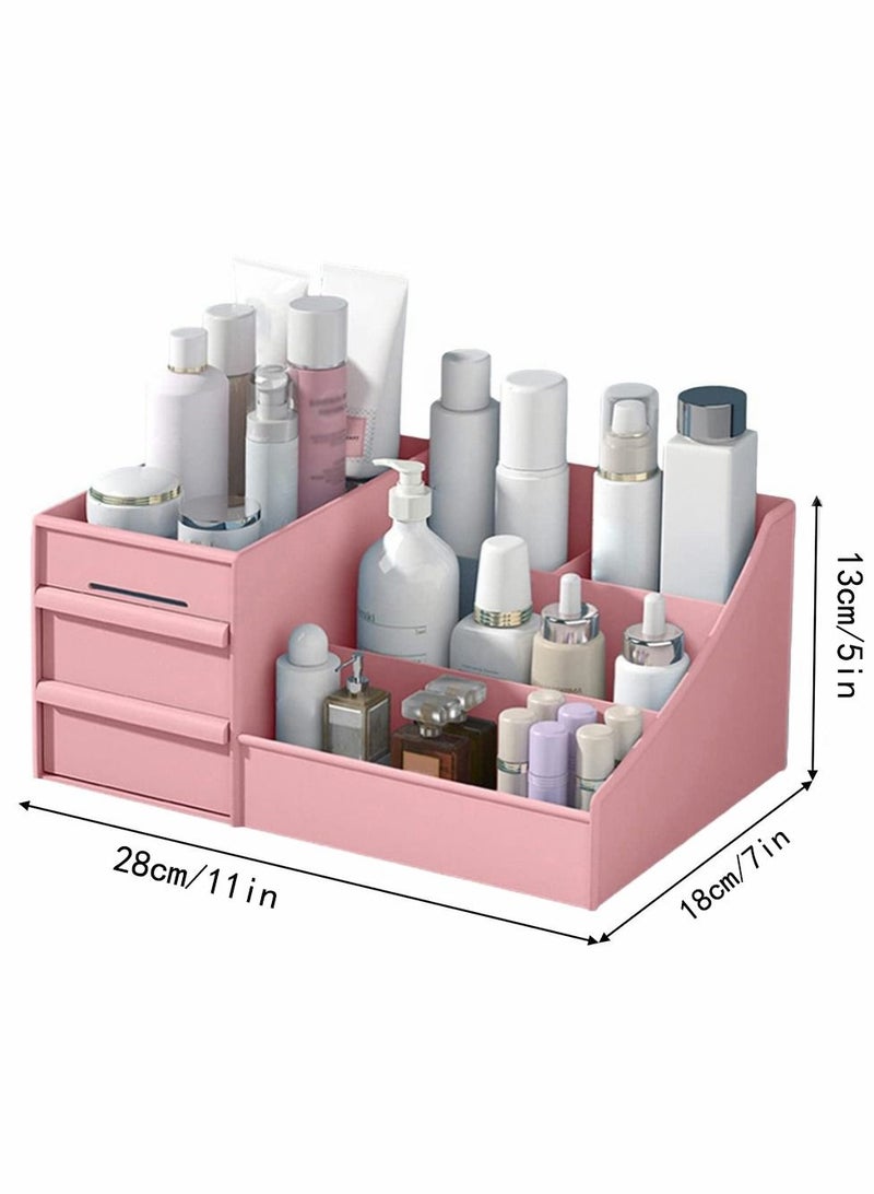 هومار كيت منظم مستحضرات التجميل مكتب ماكياج مع أدراج وردي 28x13x18cm - Image 5