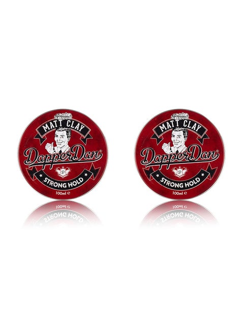 Dapper Dan Matt Clay Strong Hold Matt Finish Soft Clay Easy Application Mens Hair Styling Product 2 x 100 ml