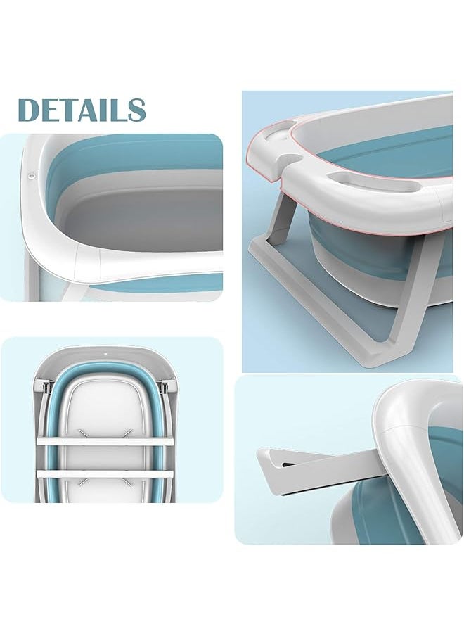 U-HOOME - Baby Bath Tub Non Slip Foldable Children Lying Bathtub Shower Sink With Heat Thermometers And - Image 1