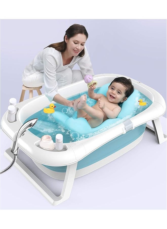 U-HOOME - Baby Bath Tub Non Slip Foldable Children Lying Bathtub Shower Sink With Heat Thermometers And - Image 1