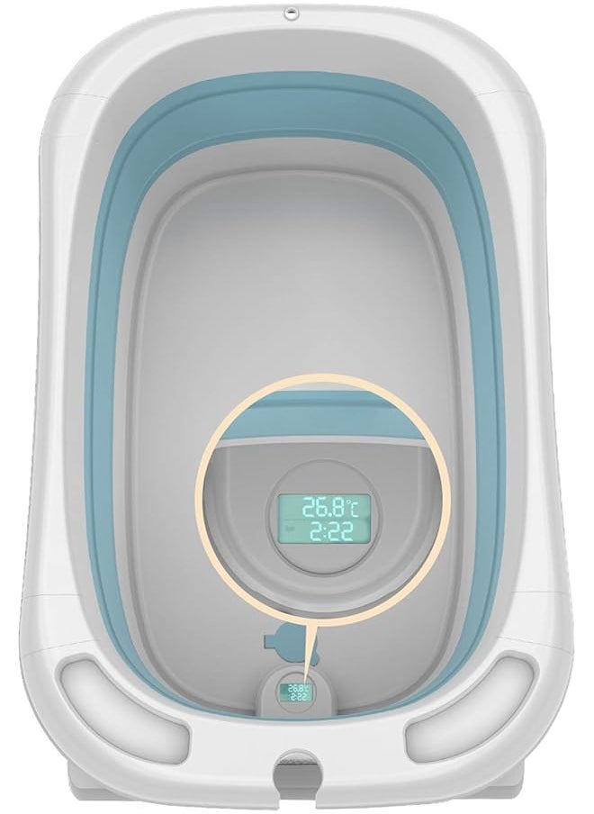 U-HOOME - Baby Bath Tub Non Slip Foldable Children Lying Bathtub Shower Sink With Heat Thermometers And - Image 1