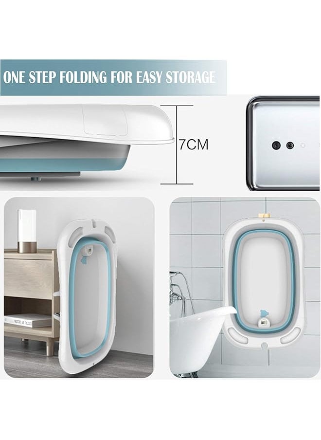 U-HOOME - Baby Bath Tub Non Slip Foldable Children Lying Bathtub Shower Sink With Heat Thermometers And - Image 1