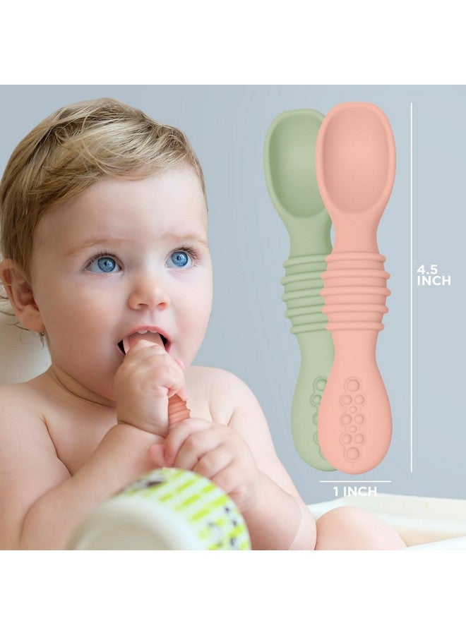 SPERRIC Silicone Baby Spoon Baby Led Weaning First Stage Baby Spoons Baby Feeding Spoon Set Gum Friendly Bpa Lead Phthalate & Plastic Free Baby Self Feeding Utensils For Infant & Toddler Great Gift Set - Image 3