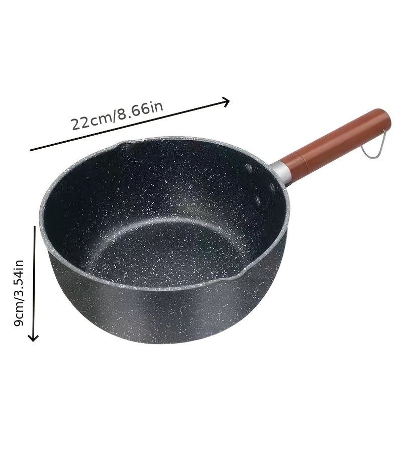 Black Nonstick Milk Pan 8.66 Inch for Soup Noodles Deep Frying Easy Clean Induction - Image 4