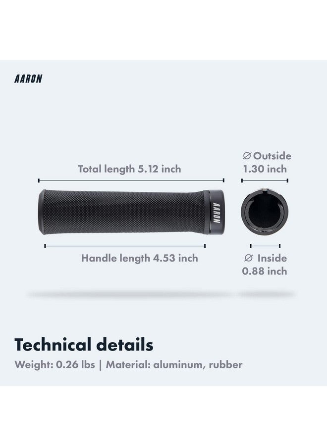 Aaron Enduro Mtb Bicycle Grips Nonslip Rubber Sporty Handlebar Grips Including Lockon Ring Grips For Mountain Bike, Bmx, Ebike In Black - Image 5