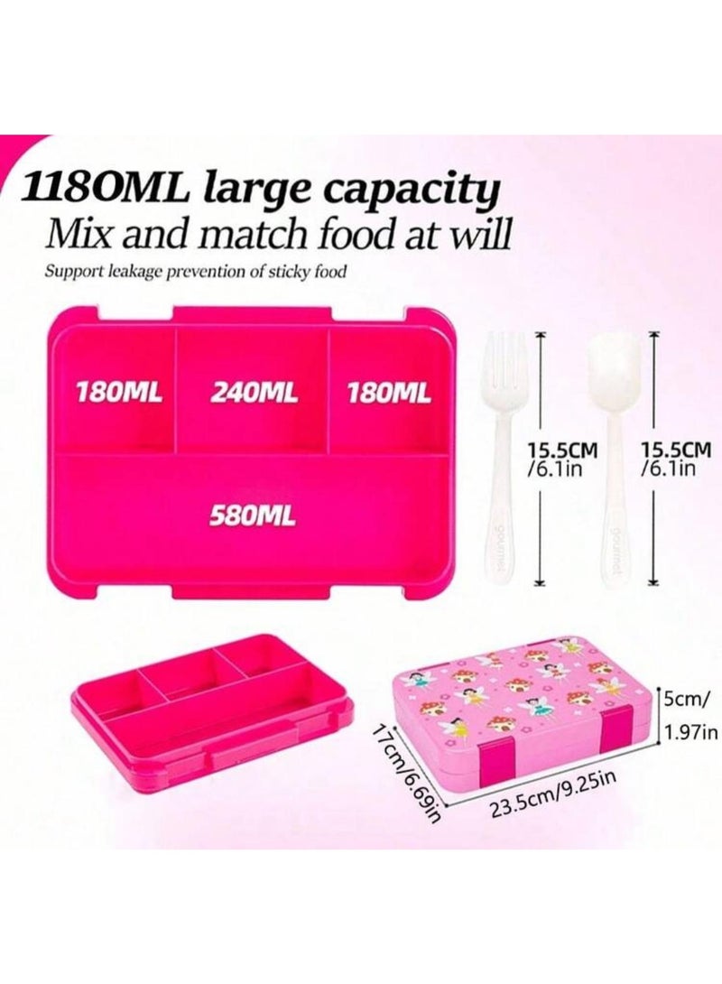 Bento Large Capacity Sealed Leak-Proof Bento Box, With Lid, Printed 1pc - Image 4
