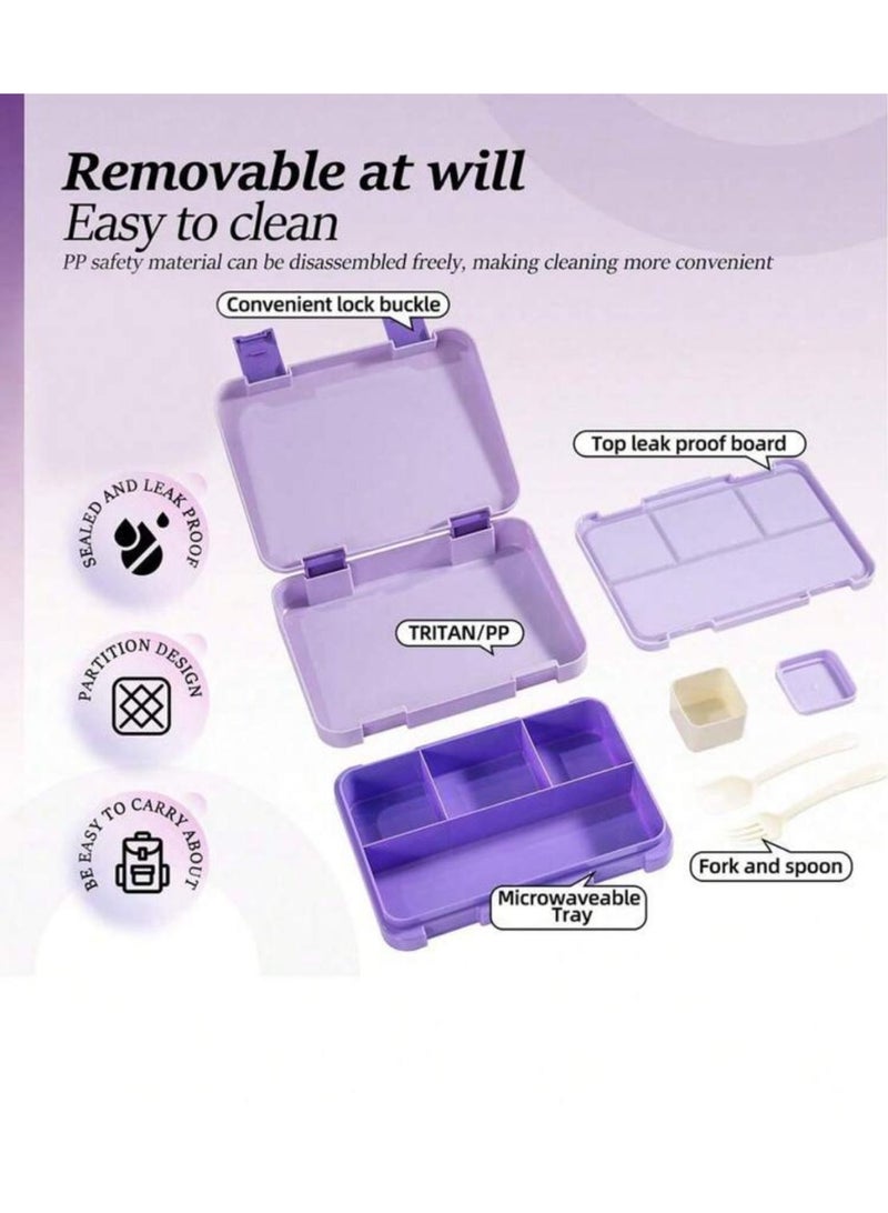 Bento Large Capacity Sealed Leak-Proof Bento Box, With Lid, Printed 1pc - Image 2