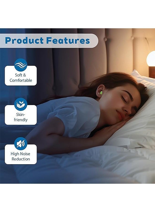10 Pcs Ultra Soft Foam Earplugs for Sleep 38dB Noise Canceling Reduction, Waterproof Noise Cancelling Ear Plugs for Sleeping Snoring Loud Noise Traveling Concerts Construction & Studying - Image 4