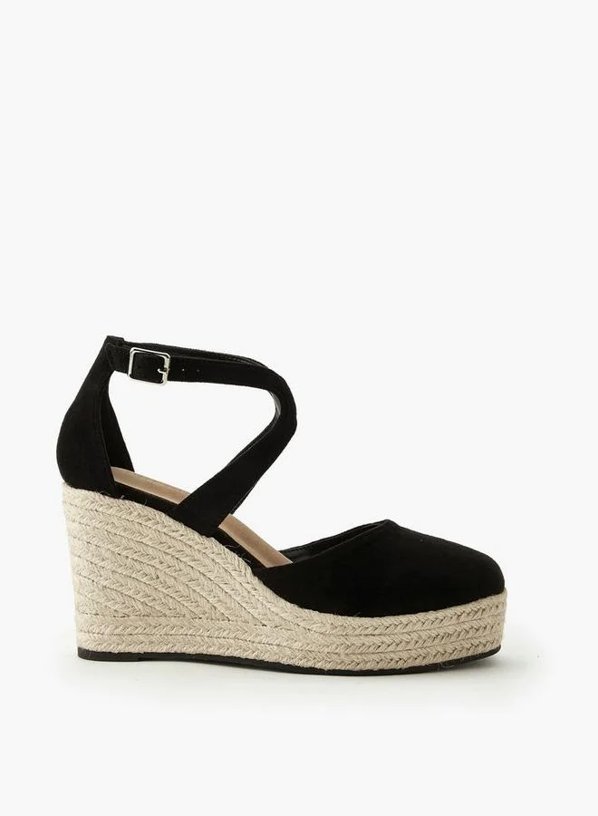 Peppermint BLACK Women Espadrille Wedge Heel Shoes for Women | Best Price UAE