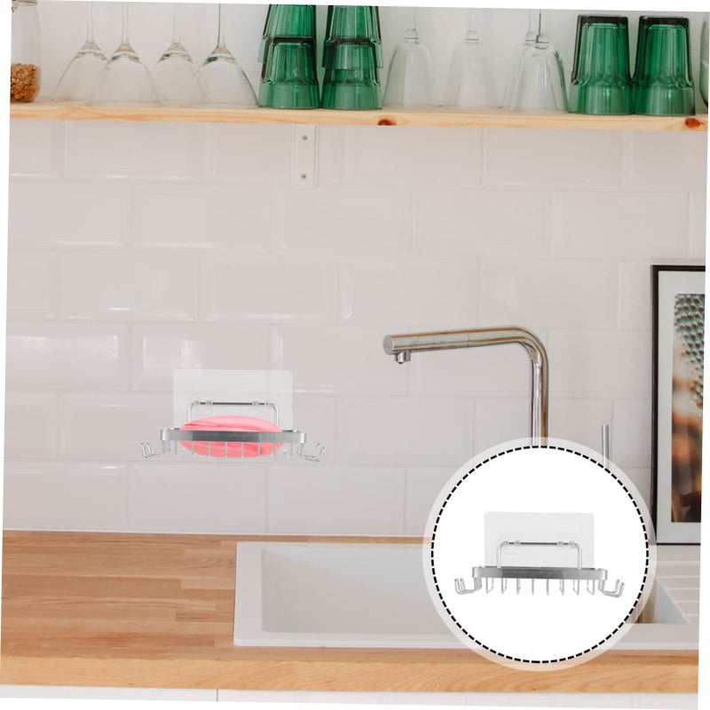No Drill Wall Mount Soap Dish Holder With Drainage Space Saving Bathroom Organizer - Image 5
