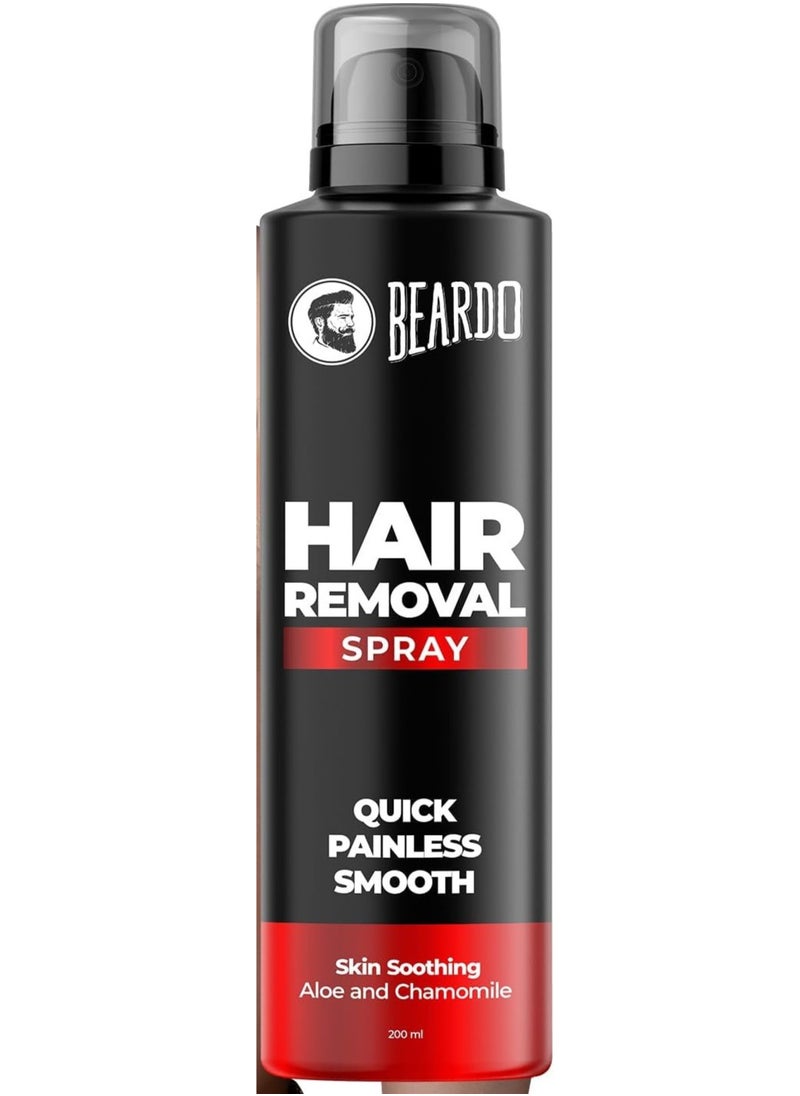 BEARDO - Beardo Hair Removal Spray For Men, 200 ml | Long Lasting Smoothness | Skin Soothing Aloe & Chamomile | Quick & Painless Hair Removal in 8 minutes | - Image 1