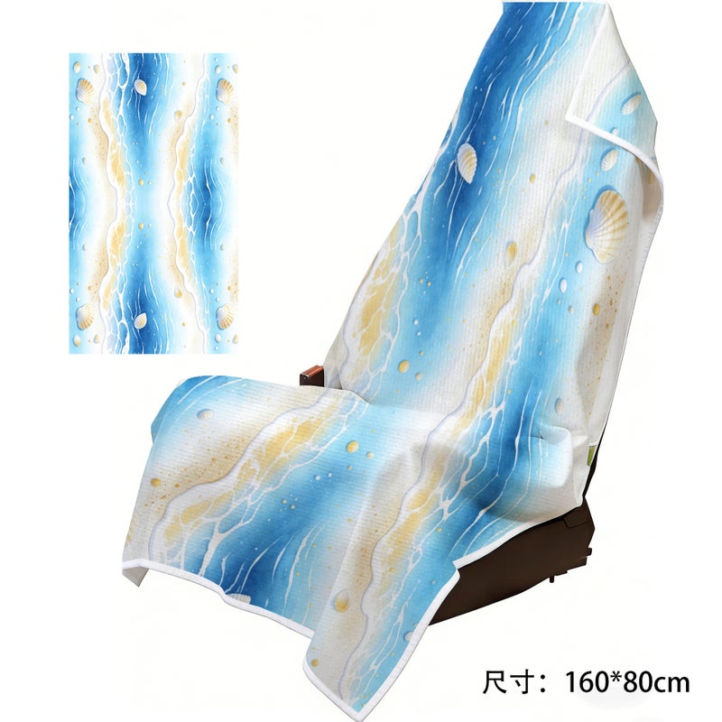 Cross-Border Foreign Trade New Model Car Seat Cover Two-In-One Beach Towel, Absorbent, Warm, Soft, Large Bath Towel for Beach and  Swimming - Image 1