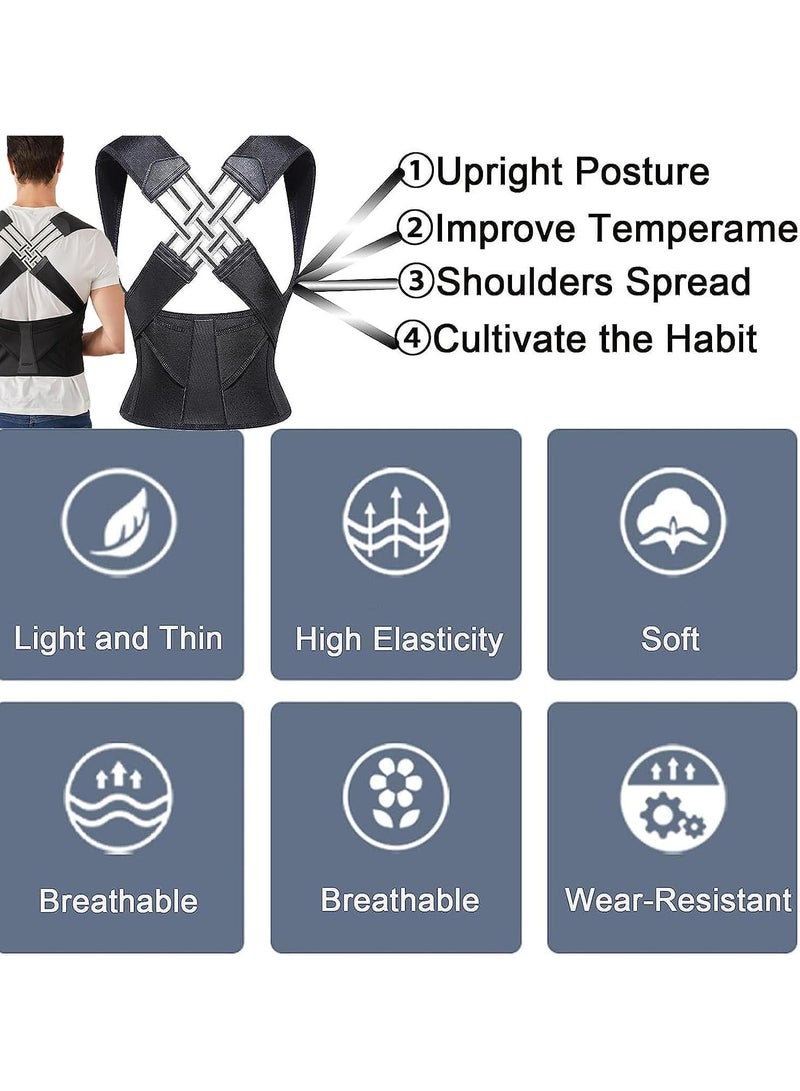 Kimaya Back Brace Posture Corrector, Breathable Lightweight Strong Back Support Elastic Shoulder Back Straightener Posture Corrector for Keep Your Back Straight (L) - Image 3