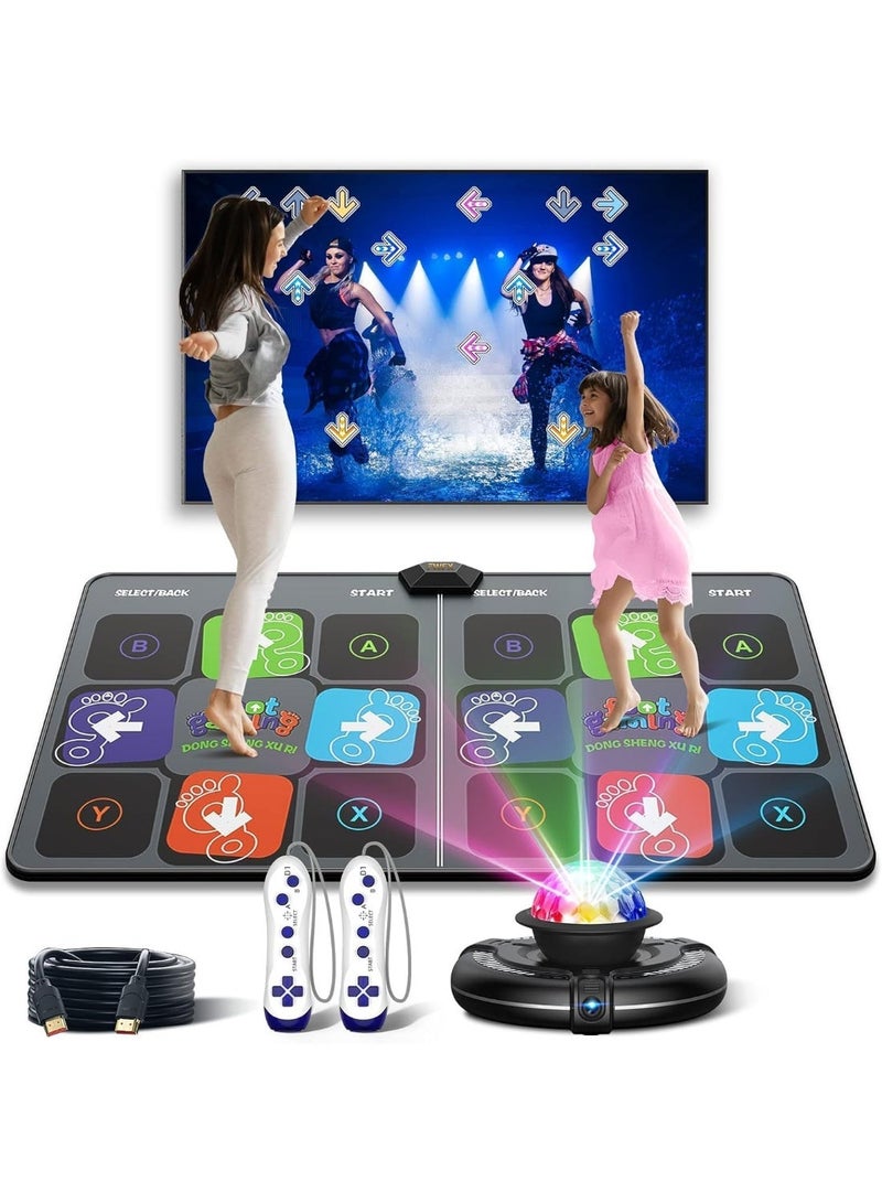 YOUWE7 سجادة رقص YOUWE7 للبالغين والأطفال، لعبة لوحة رقص لاسلكية مزدوجة الاستخدام للتلفزيون، سجادة رقص إلكترونية سهلة التوصيل والتشغيل مع كاميرا ذكية، سجادة رقص للتمرين لألعاب العائلة، هدايا عيد الميلاد - Image 1