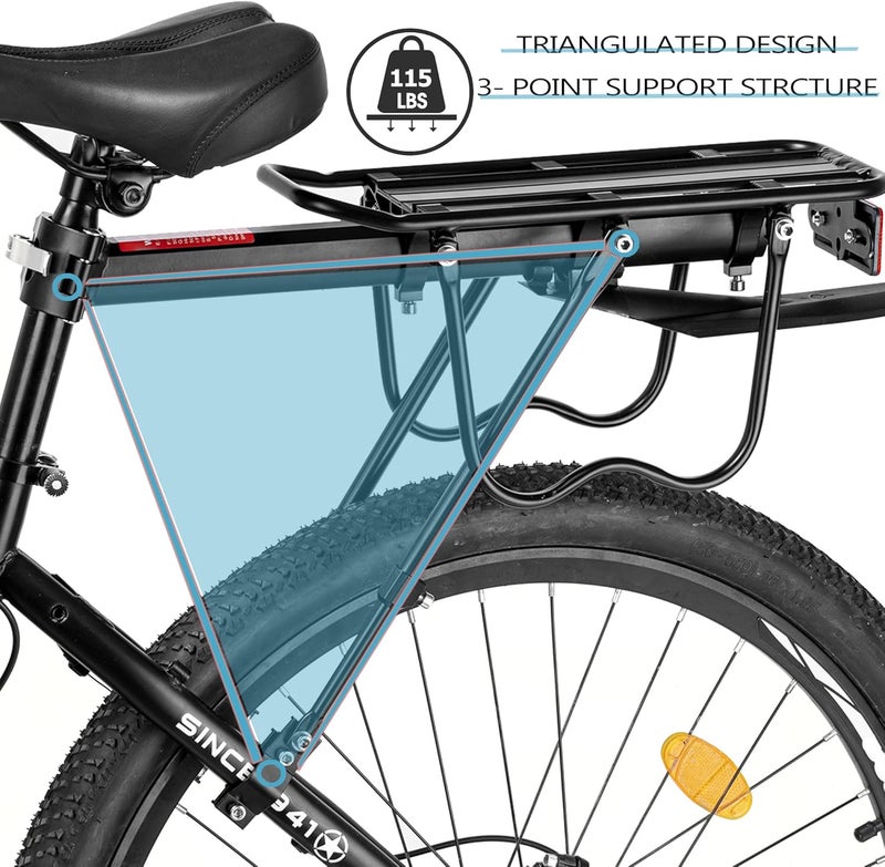 YONTUO Rear Bike Rack with Quick Release, 115 LB Capacity, Adjustable Cargo Rack with Fender and Reflector - Image 4