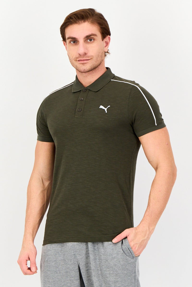 PUMA Men Slim Fit Short Sleeves Outdoor Polo Shirt, Dark Olive - Image 1