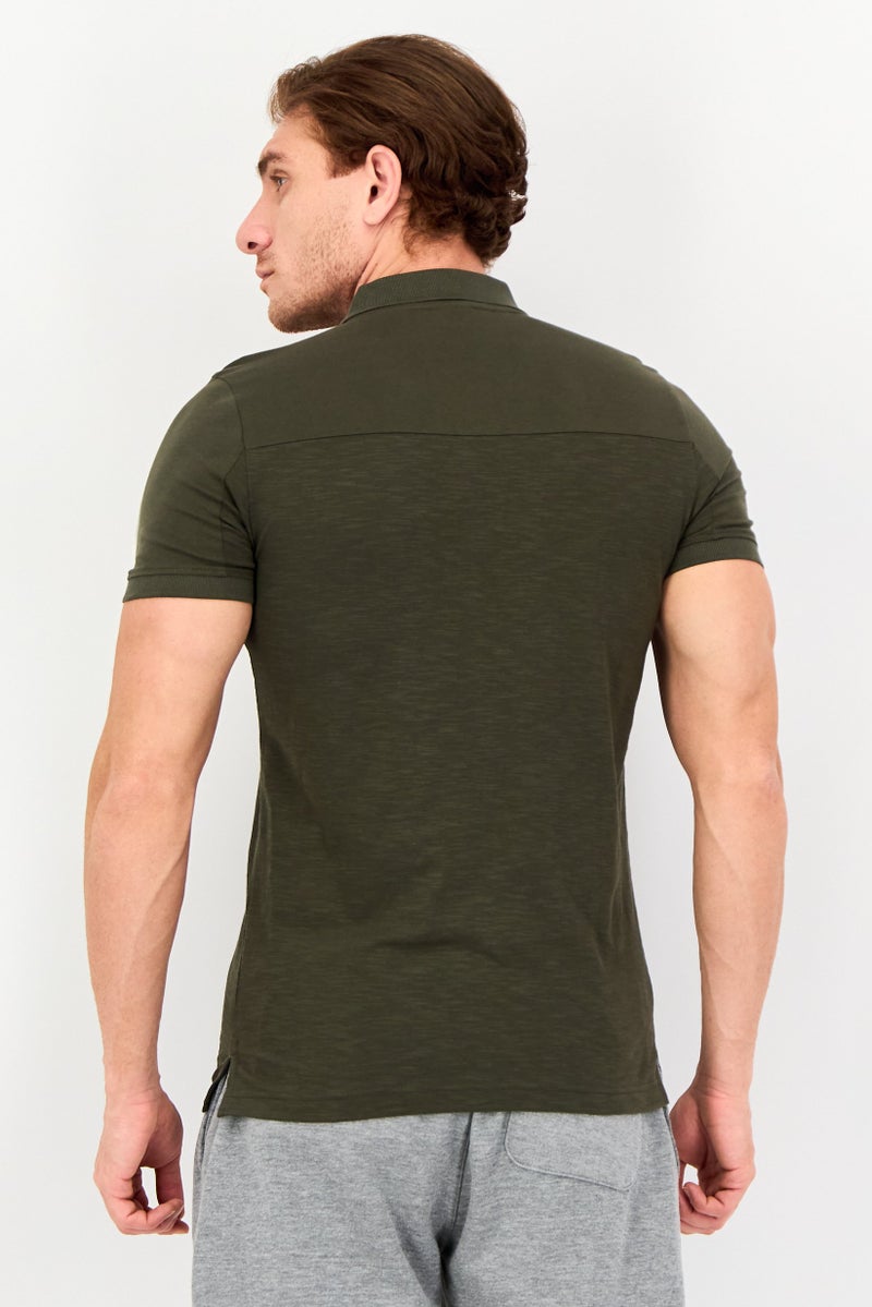 PUMA Men Slim Fit Short Sleeves Outdoor Polo Shirt, Dark Olive - Image 3