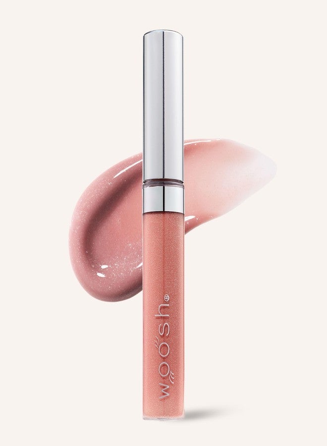 Woosh Beauty, Spin-On Lip Gloss, Hydrating Hyaluronic Acid & Shea Butter, No Fine Lines, Shine Finish, Vegan & Cruelty-Free - Veil - Image 1