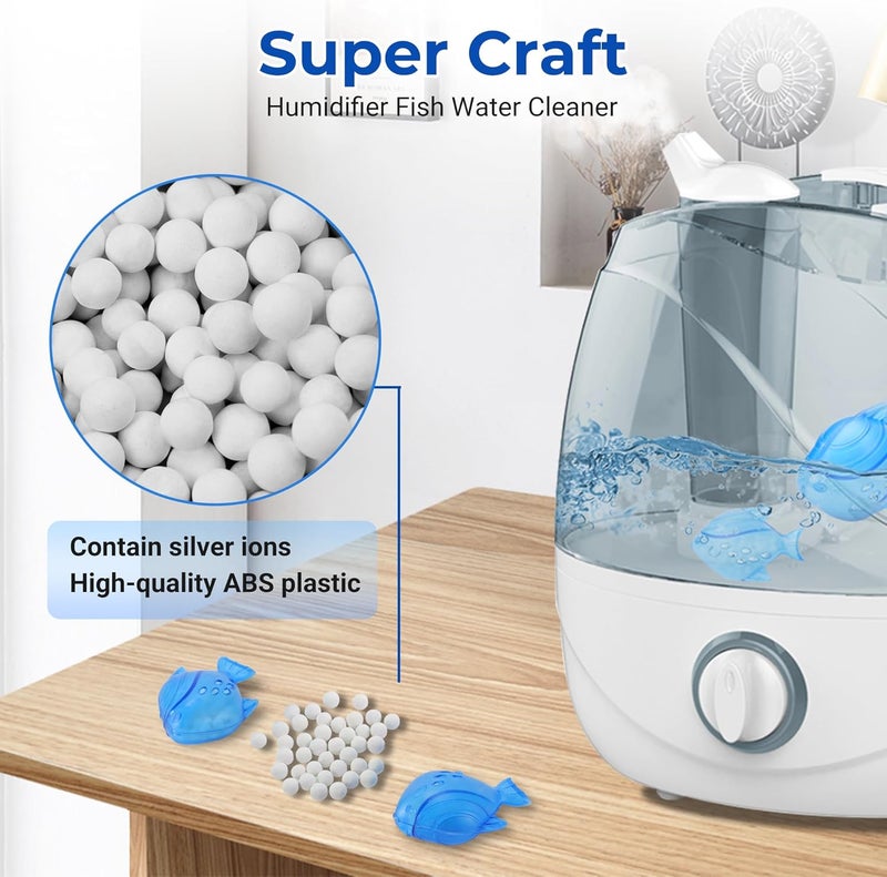 Funmit Humidifier Cleaning Fish, 6 Pack Humidifier Cleaner for Humidifiers and Fish Tanks, Purifies Water, Prevents Hard Water Build-Up, Reduces Scale, Blue - Image 2