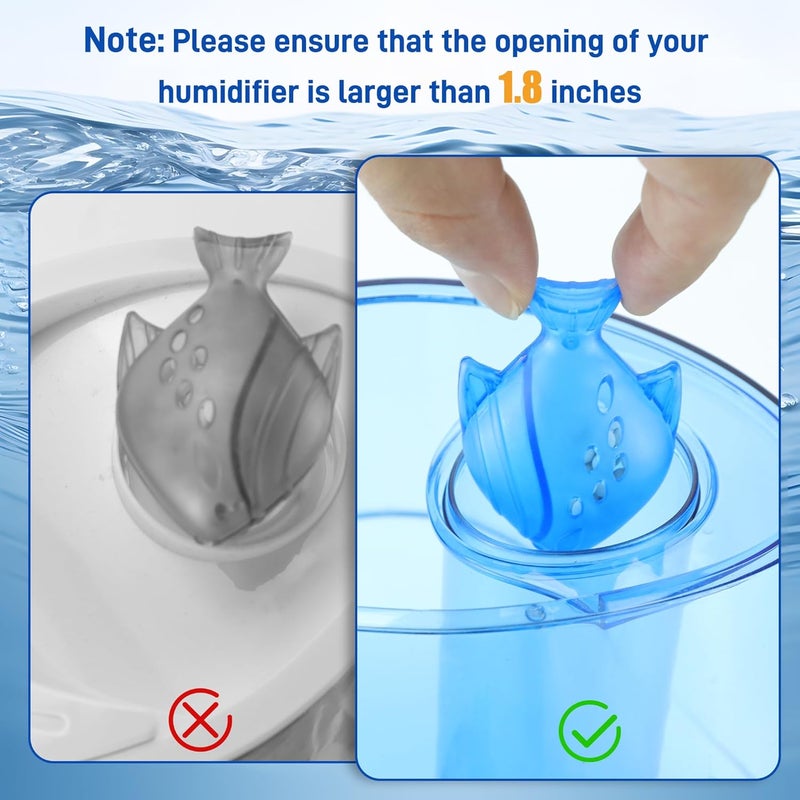 Funmit Humidifier Cleaning Fish, 6 Pack Humidifier Cleaner for Humidifiers and Fish Tanks, Purifies Water, Prevents Hard Water Build-Up, Reduces Scale, Blue - Image 4