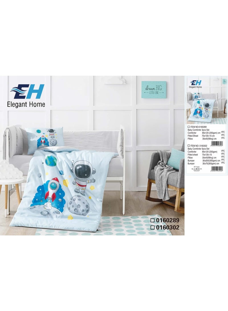 Elegant Home children's bedding set with a "Space Adventure" design