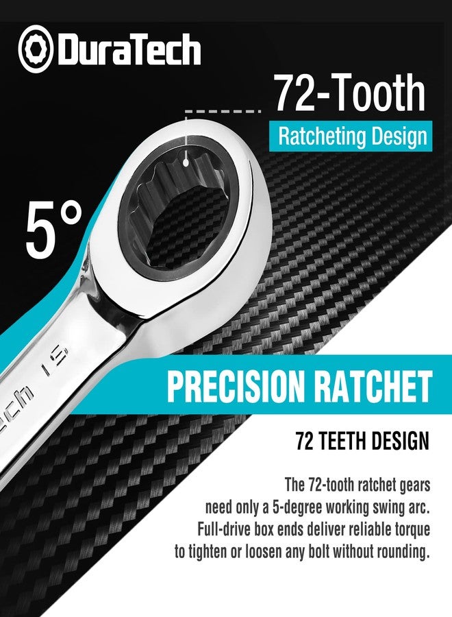 DURATECH 15mm Stubby Ratcheting Combination Wrench, Metric, CR-V Steel - Image 4