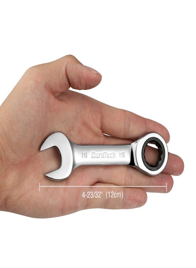DURATECH 15mm Stubby Ratcheting Combination Wrench, Metric, CR-V Steel - Image 3