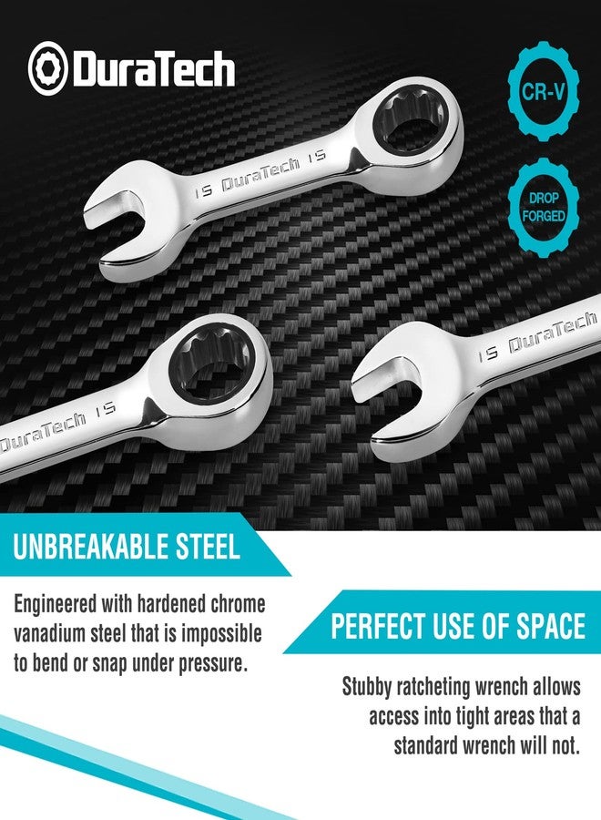 DURATECH 15mm Stubby Ratcheting Combination Wrench, Metric, CR-V Steel - Image 5