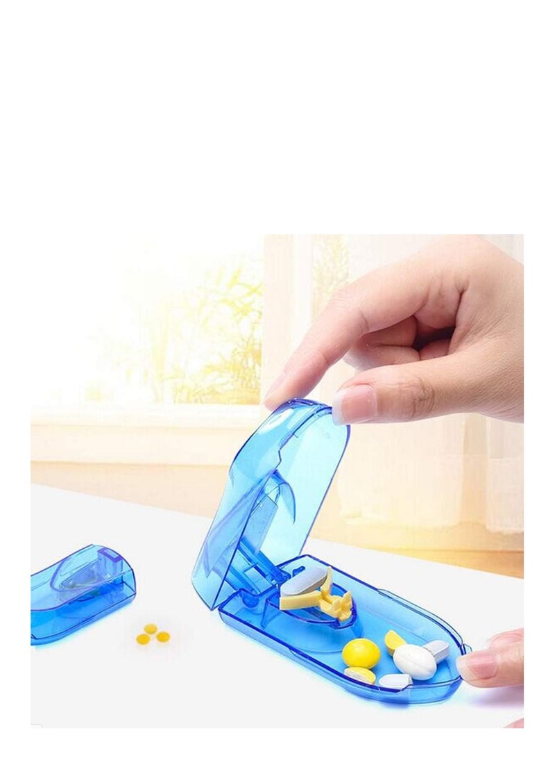 Safe and precise pill cutter for easily splitting medicine and vitamins, with a storage case. - Image 1