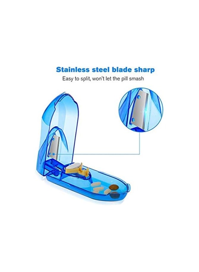 Safe and precise pill cutter for easily splitting medicine and vitamins, with a storage case. - Image 3