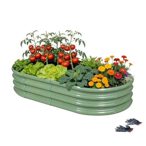 Gartist 631 ft Light Green Metal Galvanized Raised Garden Bed Easy Assembly Outdoor Garden Planter for Gardening Fruit Vegetables Flowers Herbs - Image 1