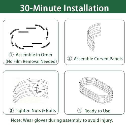 Gartist 631 ft Light Green Metal Galvanized Raised Garden Bed Easy Assembly Outdoor Garden Planter for Gardening Fruit Vegetables Flowers Herbs - Image 3