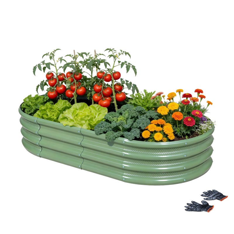 Gartist 631 ft Light Green Metal Galvanized Raised Garden Bed Easy Assembly Outdoor Garden Planter for Gardening Fruit Vegetables Flowers Herbs - Image 2