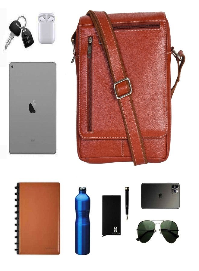 Hawai Brown Leather Messenger Bag for Men and Women - Image 2