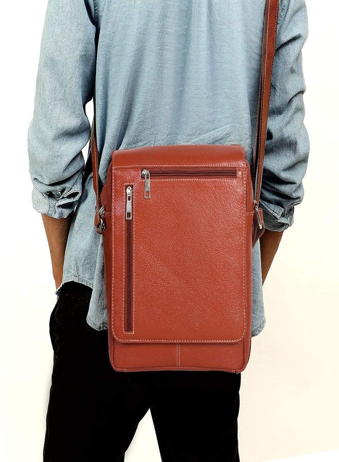 Hawai Brown Leather Messenger Bag for Men and Women - Image 5