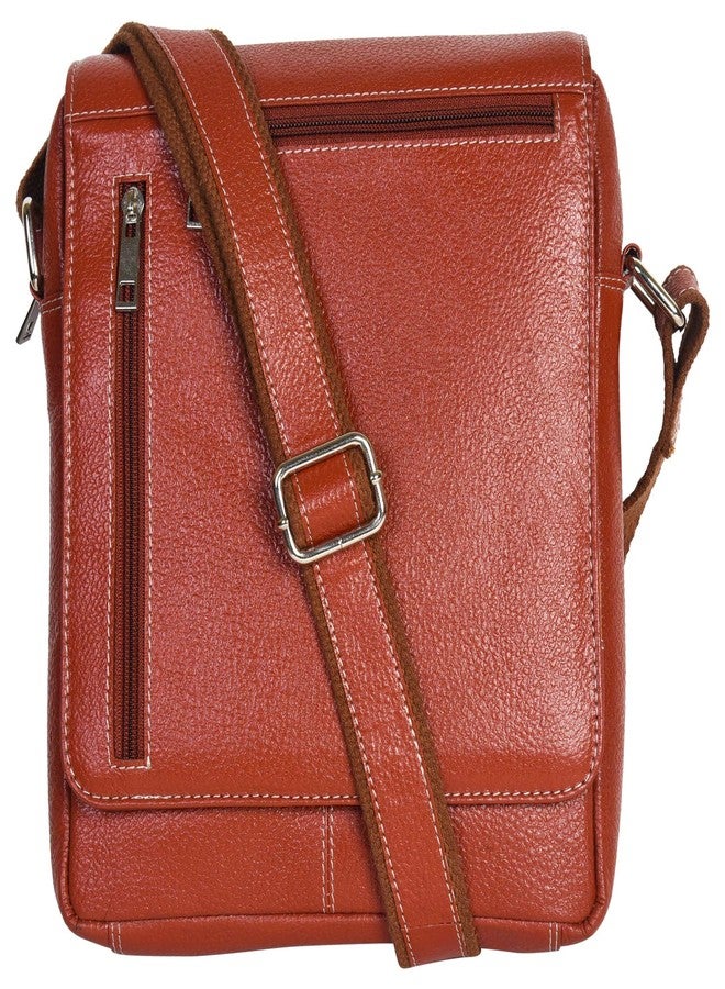 Hawai Brown Leather Messenger Bag for Men and Women - Image 1