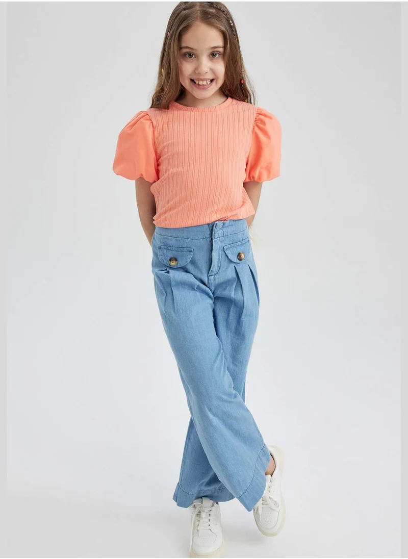 ديفاكتو Girl Wide Leg Denim Trousers