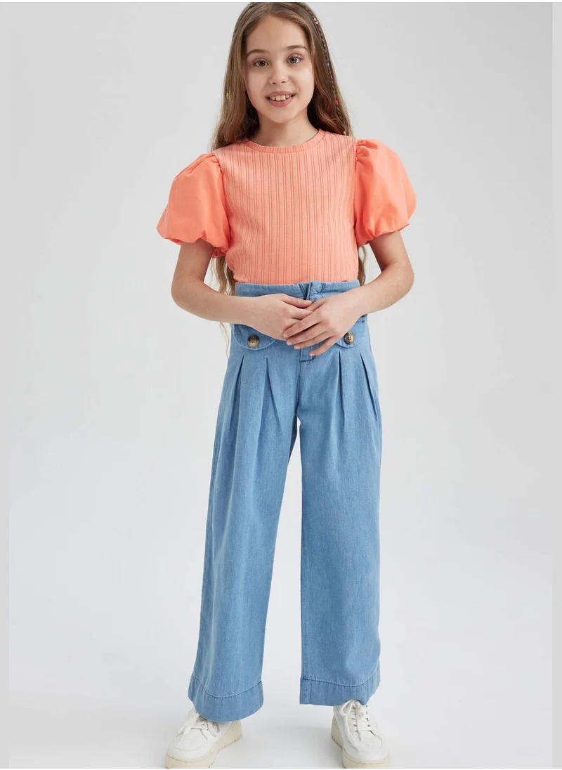 ديفاكتو Girl Wide Leg Denim Trousers