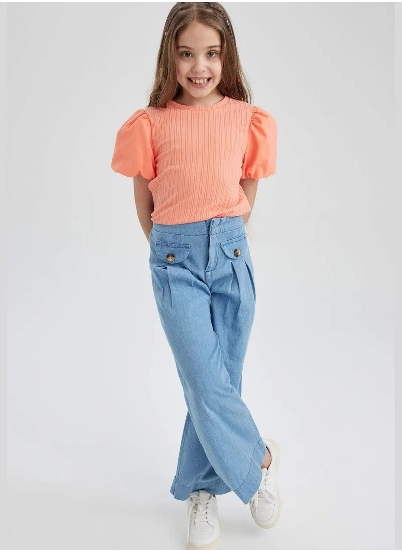 ديفاكتو Girl Wide Leg Denim Trousers